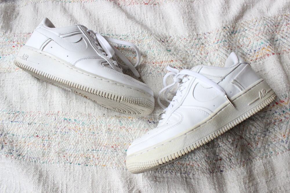 Nike John Elliott AF1 Triple White Low Top Air Force One Sneakers Size 6
